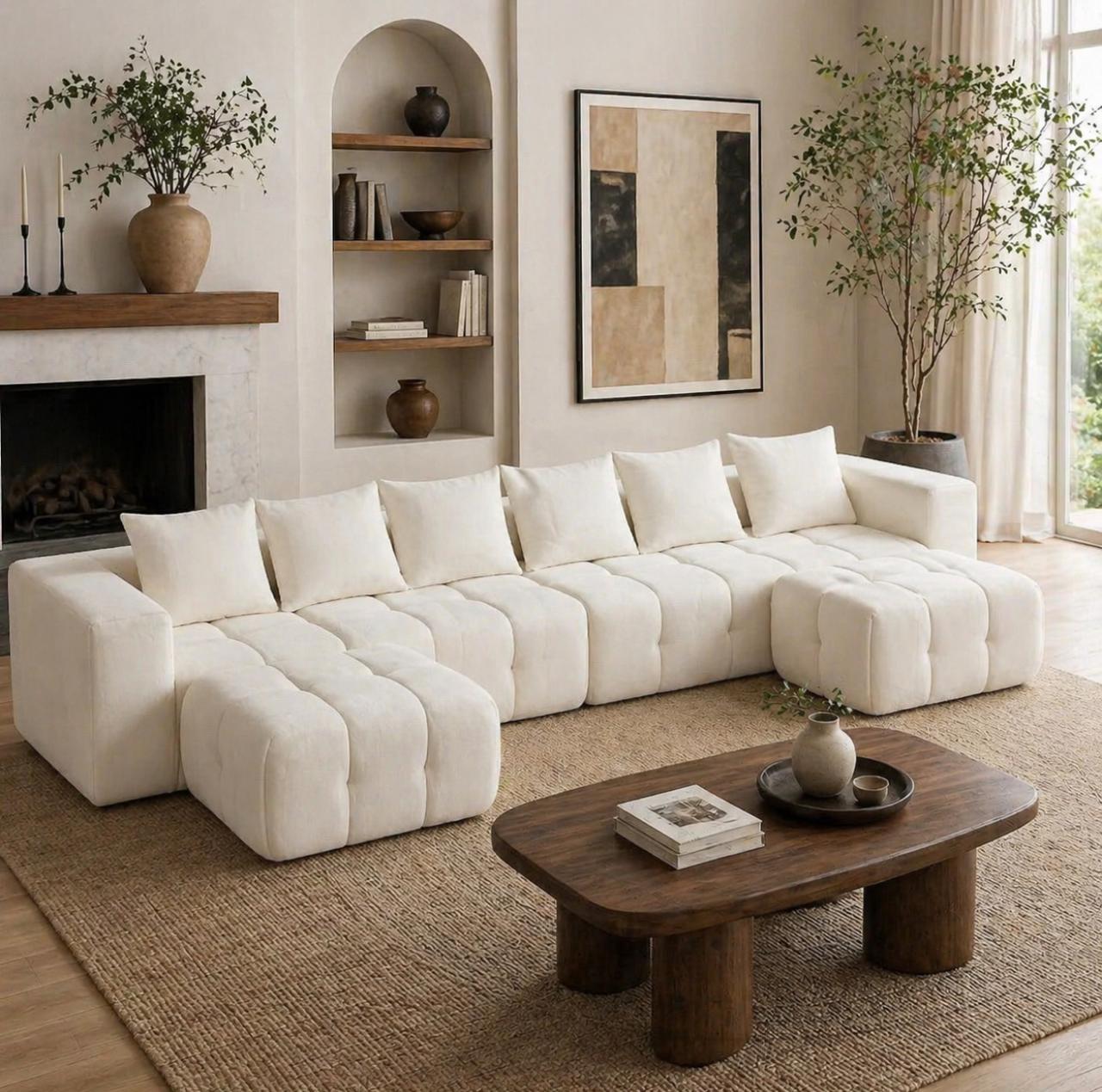 Oversized U-Shaped Modular Cloud Sofa — Valdène