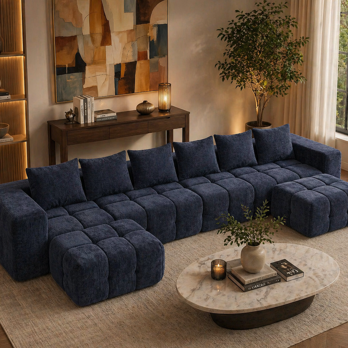 Oversized U-Shaped Modular Cloud Sofa — Valdène