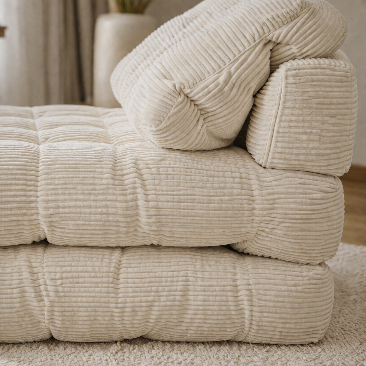 3-in-1 34" Folding Sofa Bed with Pillow Boneless Matress with Back Support Comfy Portable Convertible Sleeper Chair Floor Sofa