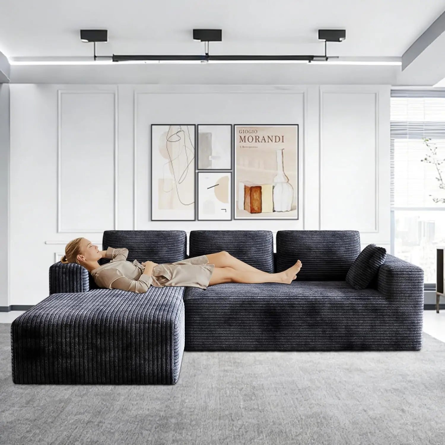 Corduroy Sectional Sofa — Lunara