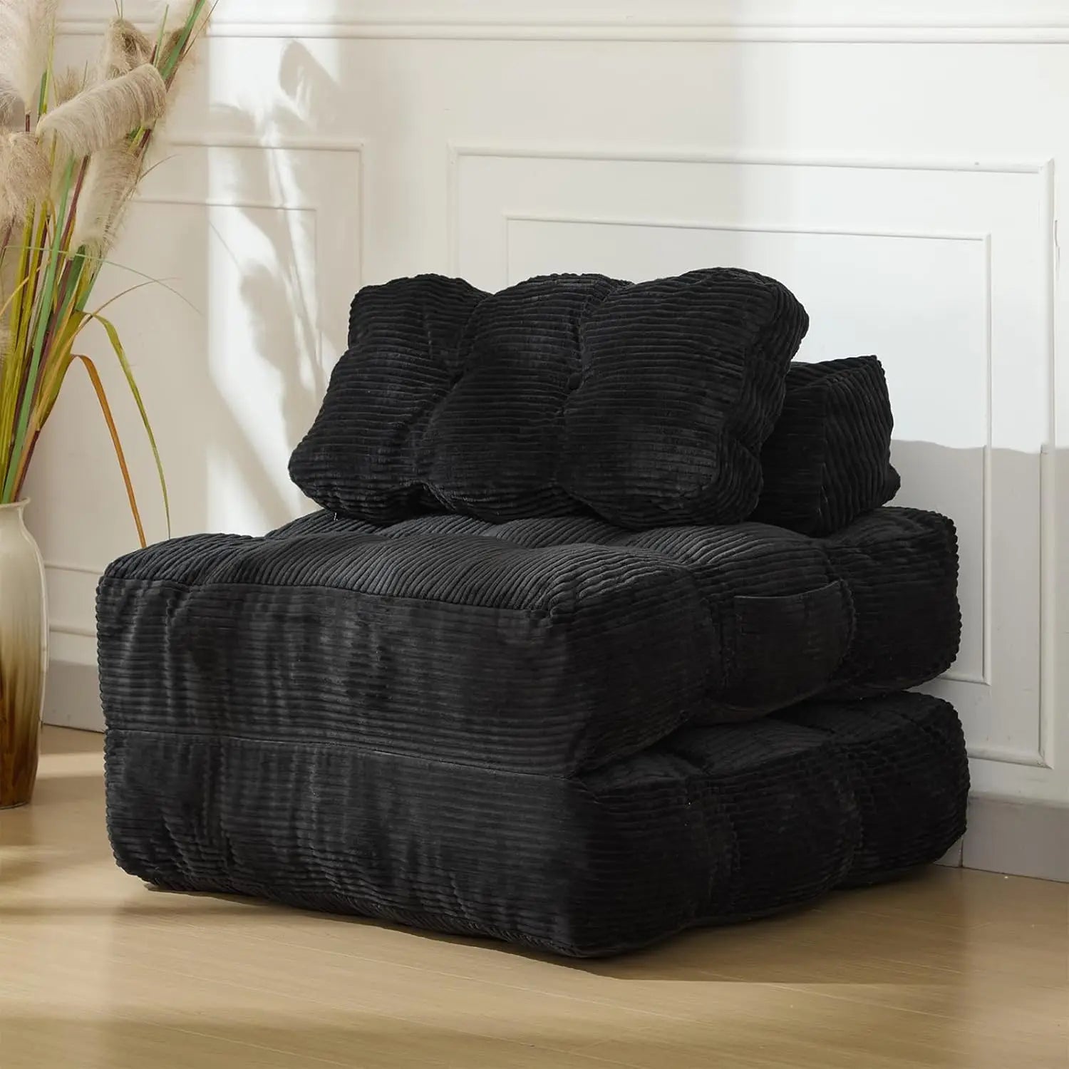 3-in-1 34" Folding Sofa Bed with Pillow Boneless Matress with Back Support Comfy Portable Convertible Sleeper Chair Floor Sofa