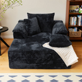 61-Inch Minimalist Single Sofa Bed - No Assembly, for Living Room & Bedroom, 1 Large Cushion + 2 Small Throw Pillows