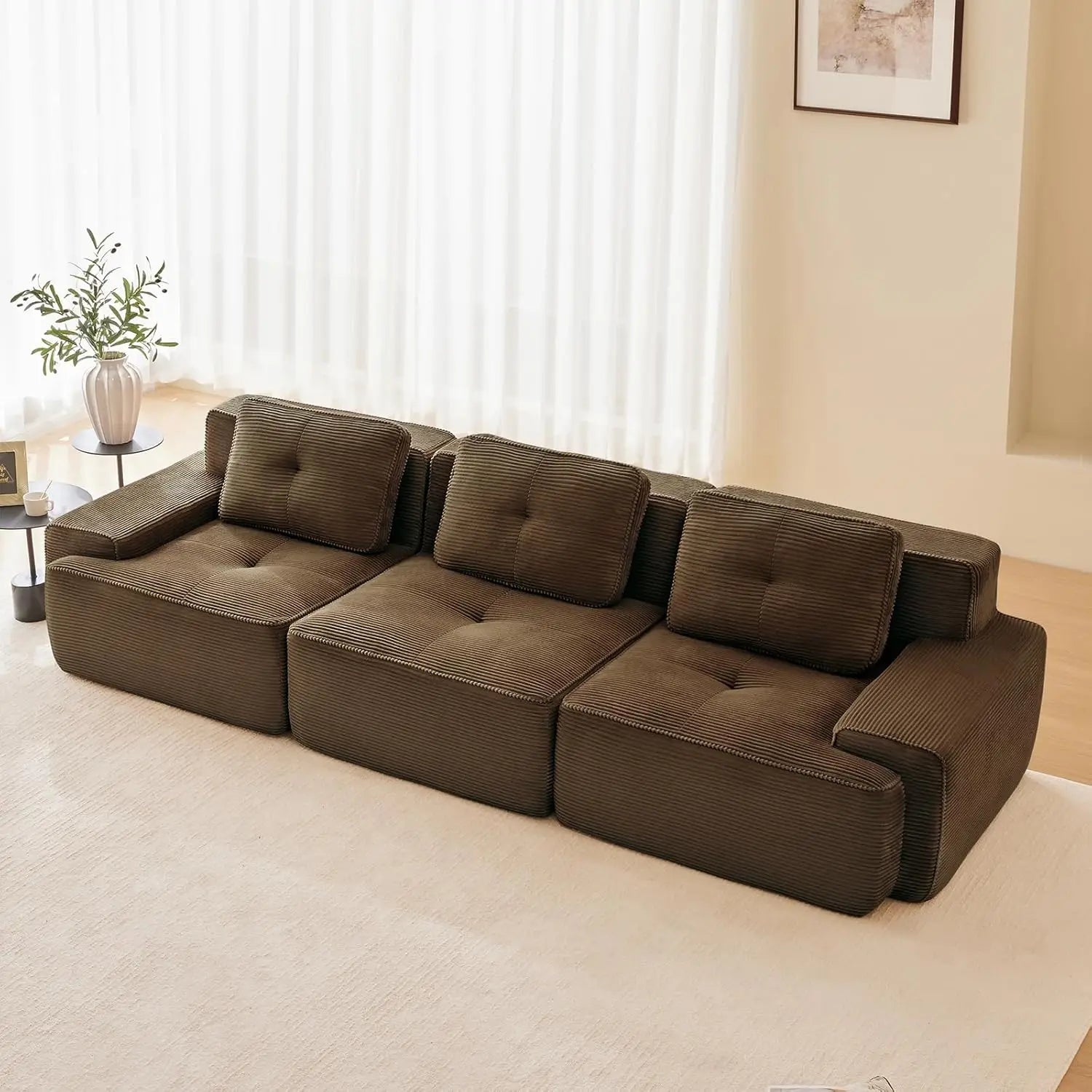 Corduroy Cloud Sofa Safira – Modular Sectional Couch for Living Room