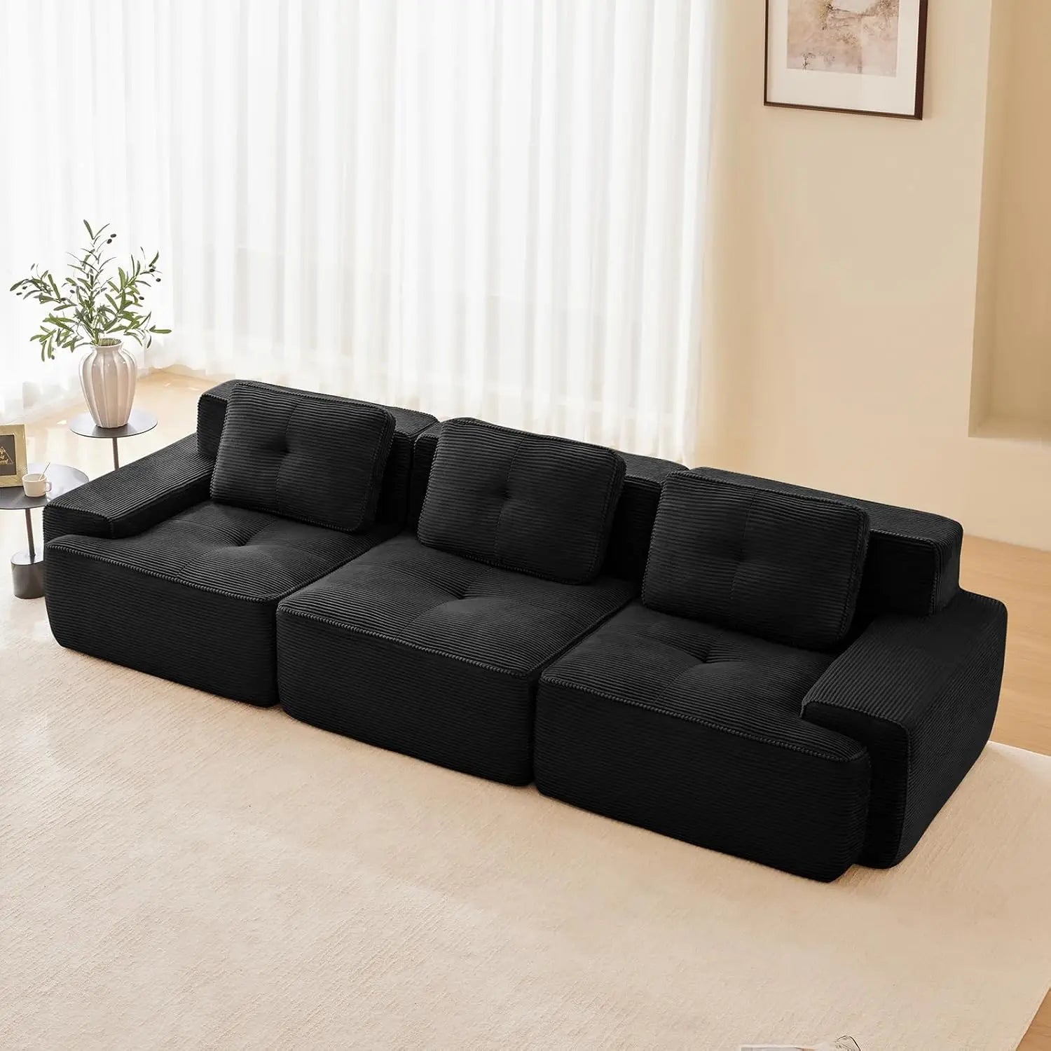 Corduroy Cloud Sofa Safira – Modular Sectional Couch for Living Room