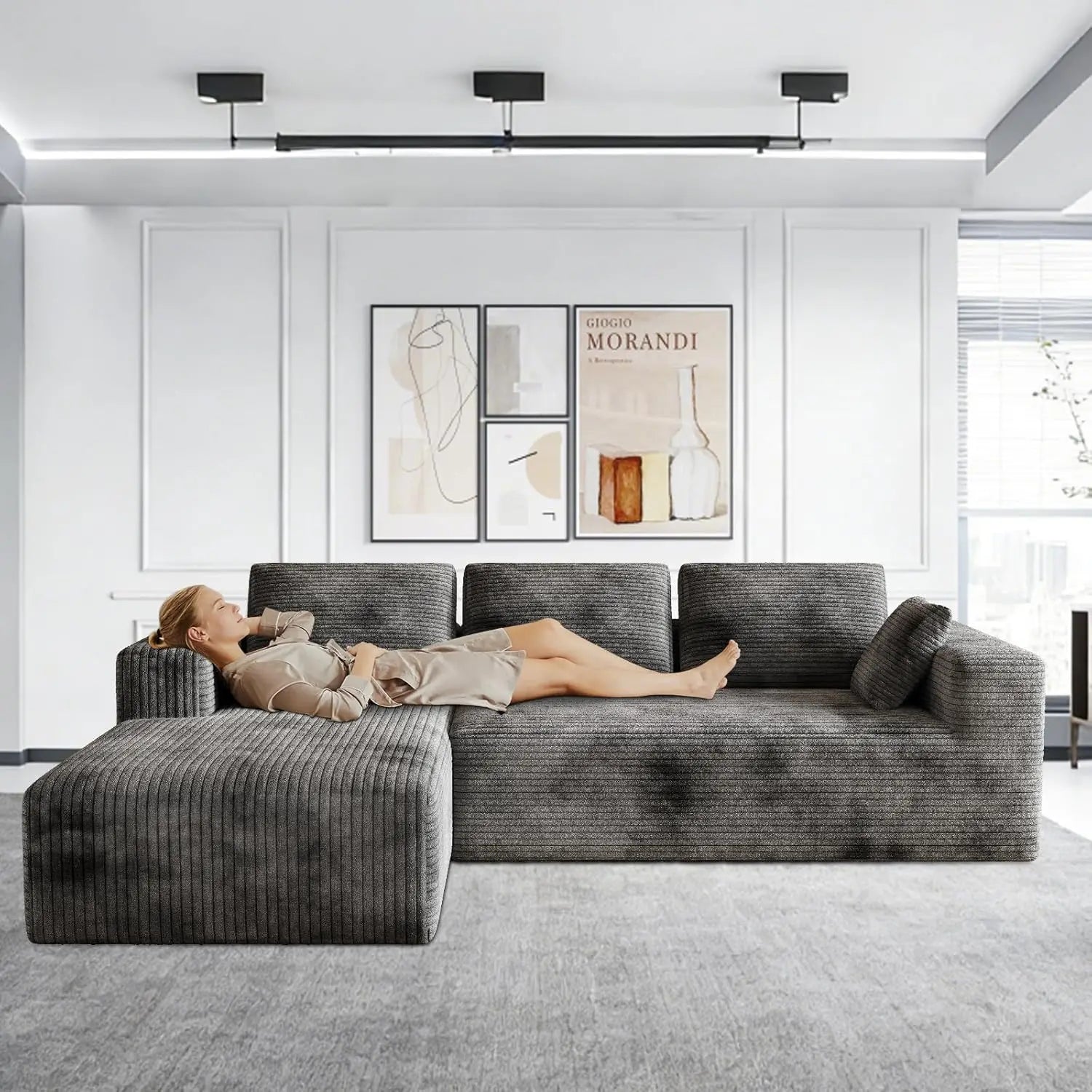 Corduroy Sectional Sofa — Lunara