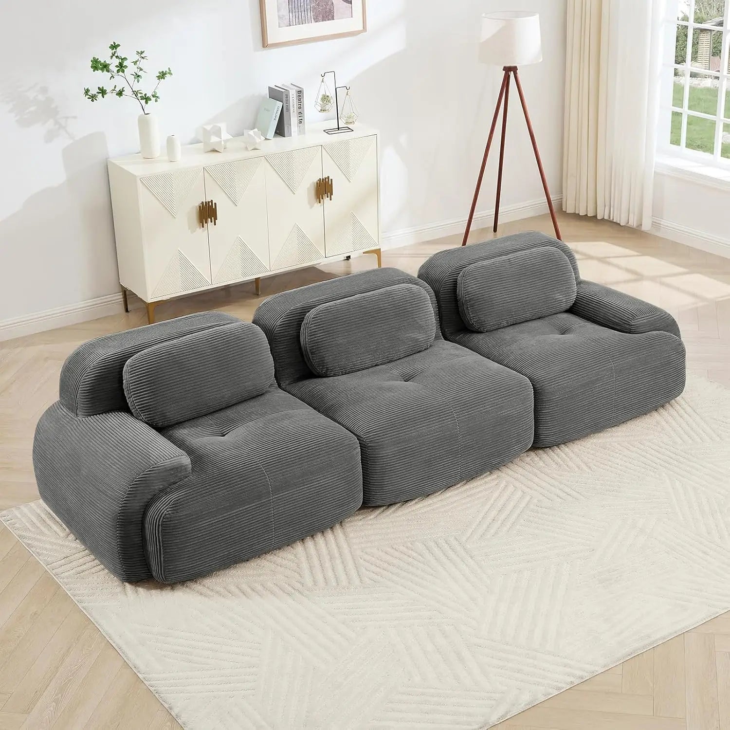 Corduroy Cloud Sofa Safira – Modular Sectional Couch for Living Room