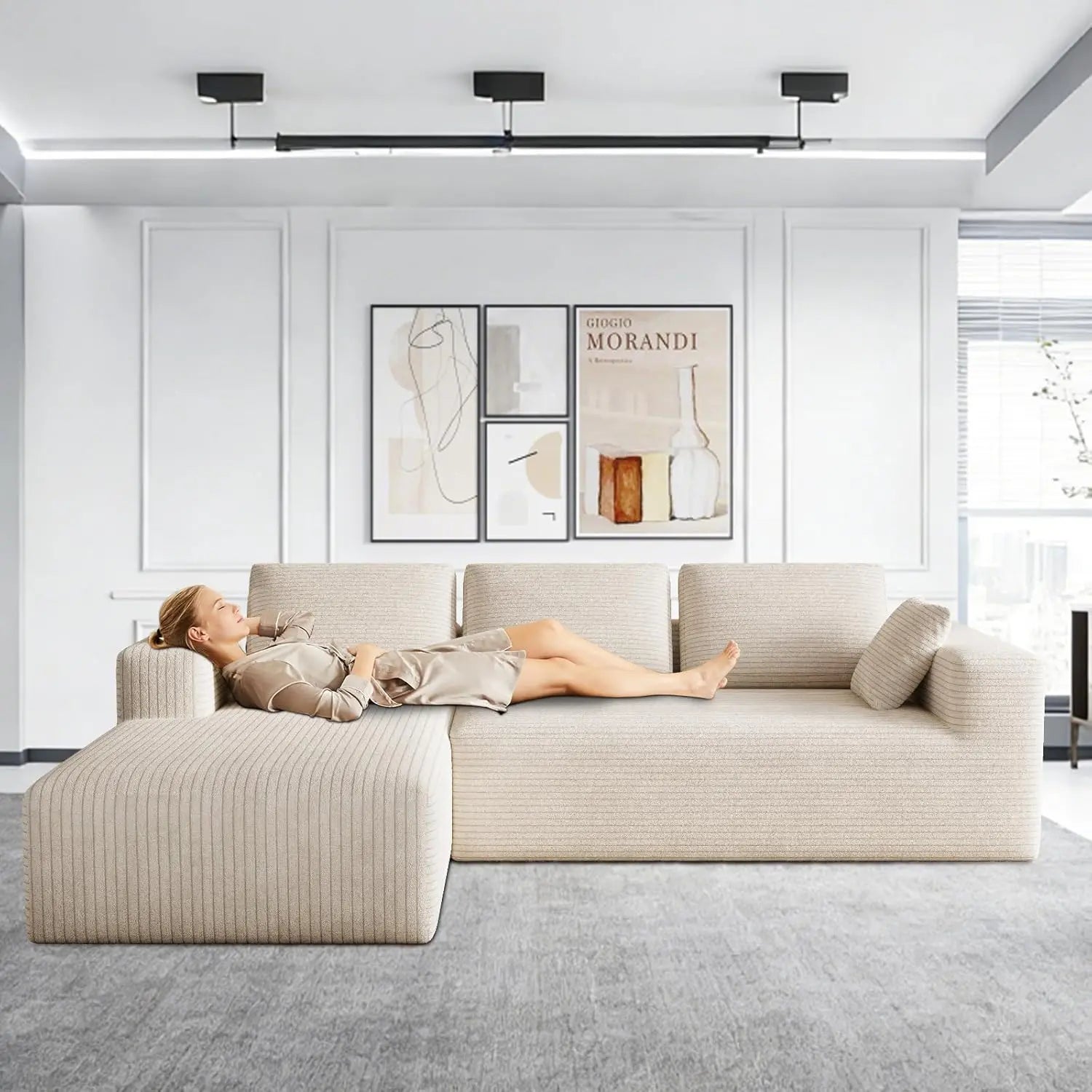 Corduroy Sectional Sofa — Lunara