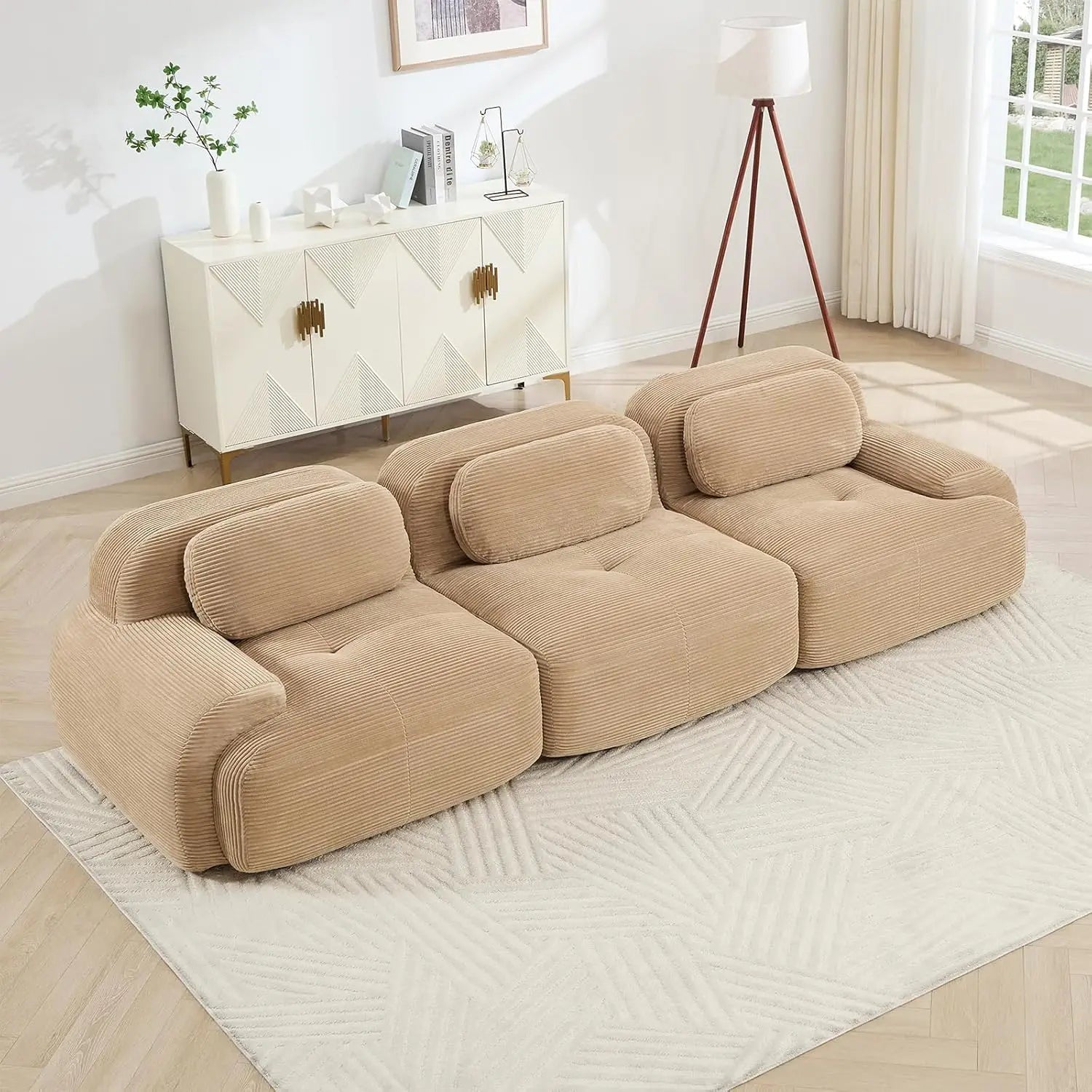 Corduroy Cloud Sofa Safira – Modular Sectional Couch for Living Room