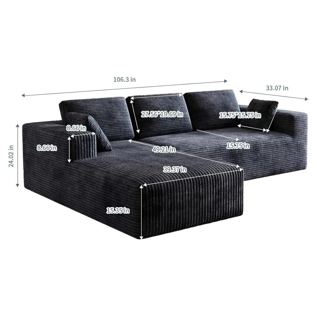 Corduroy Sectional Sofa — Lunara