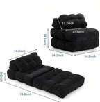 3-in-1 34" Folding Sofa Bed with Pillow Boneless Matress with Back Support Comfy Portable Convertible Sleeper Chair Floor Sofa