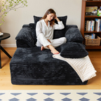 61-Inch Minimalist Single Sofa Bed - No Assembly, for Living Room & Bedroom, 1 Large Cushion + 2 Small Throw Pillows