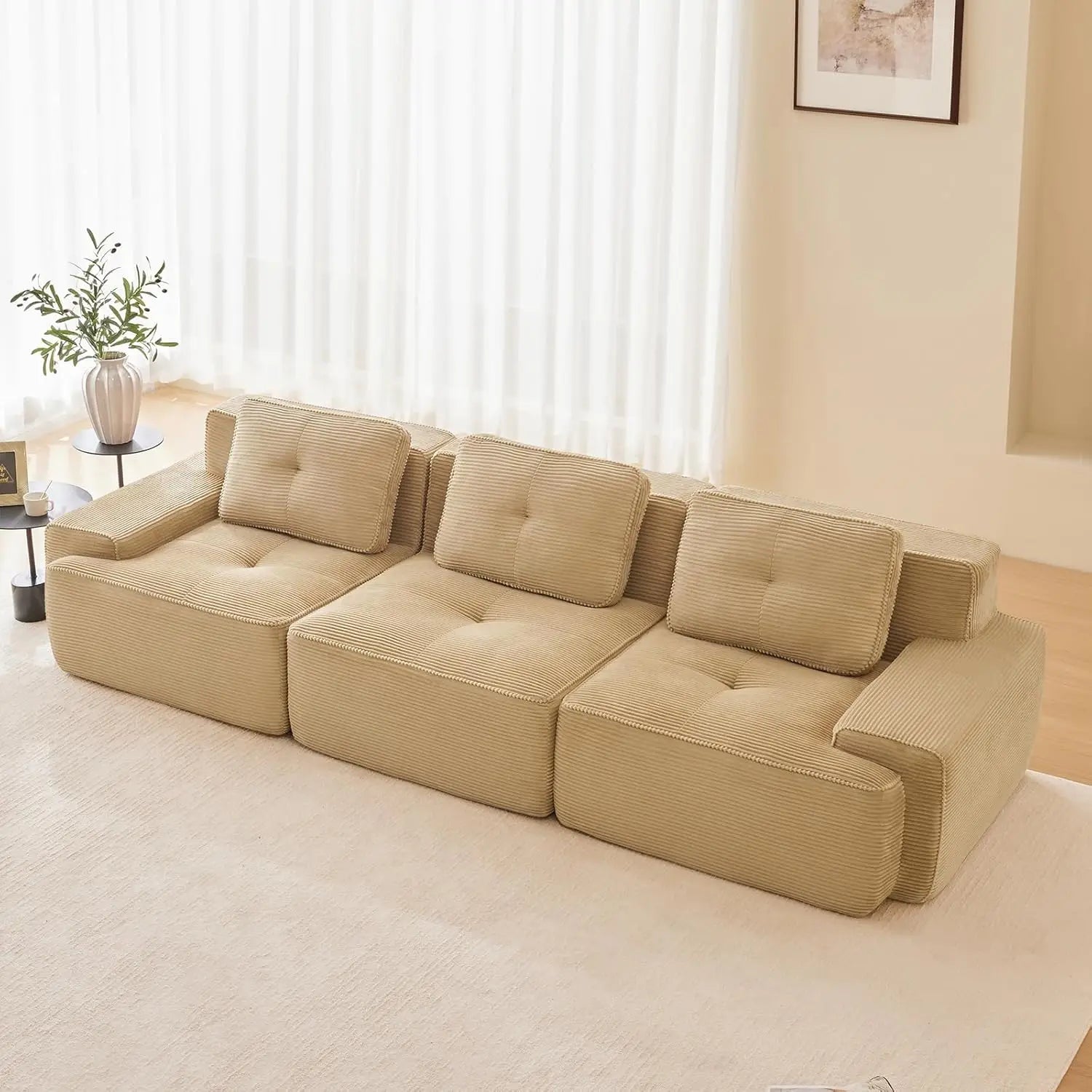 Corduroy Cloud Sofa Safira – Modular Sectional Couch for Living Room