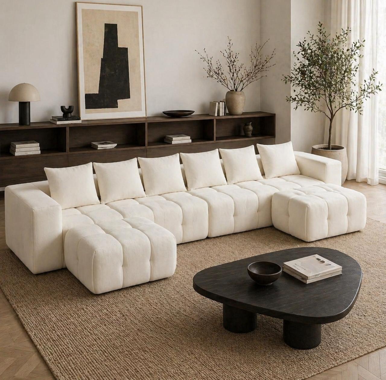 Oversized U-Shaped Modular Cloud Sofa — Valdène